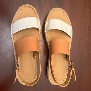 SOLUDOS NWOT Ali Sport Sandals in Camel/White SIZE 8.5